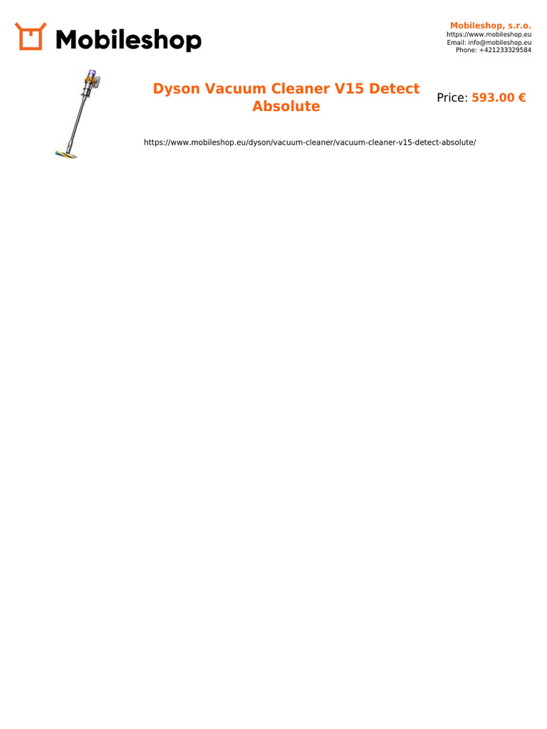 Vacuum Cleaner v15 Detect Absolute | PDF