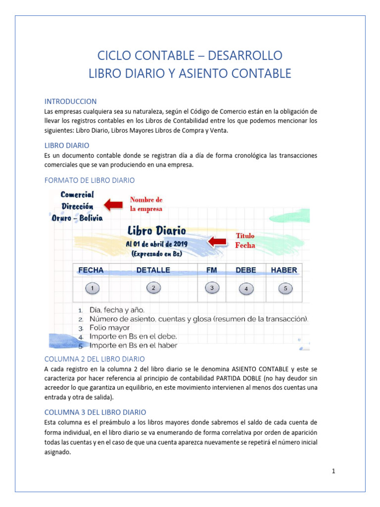 Ciclo Contable: Libro Diario y Asientos | PDF | Contabilidad | Impuesto ...