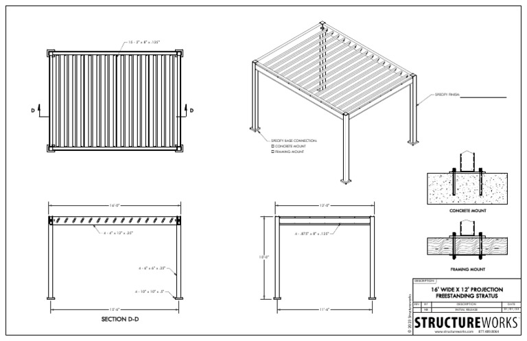 16' Wide X 12' Projection Freestanding Stratus | PDF