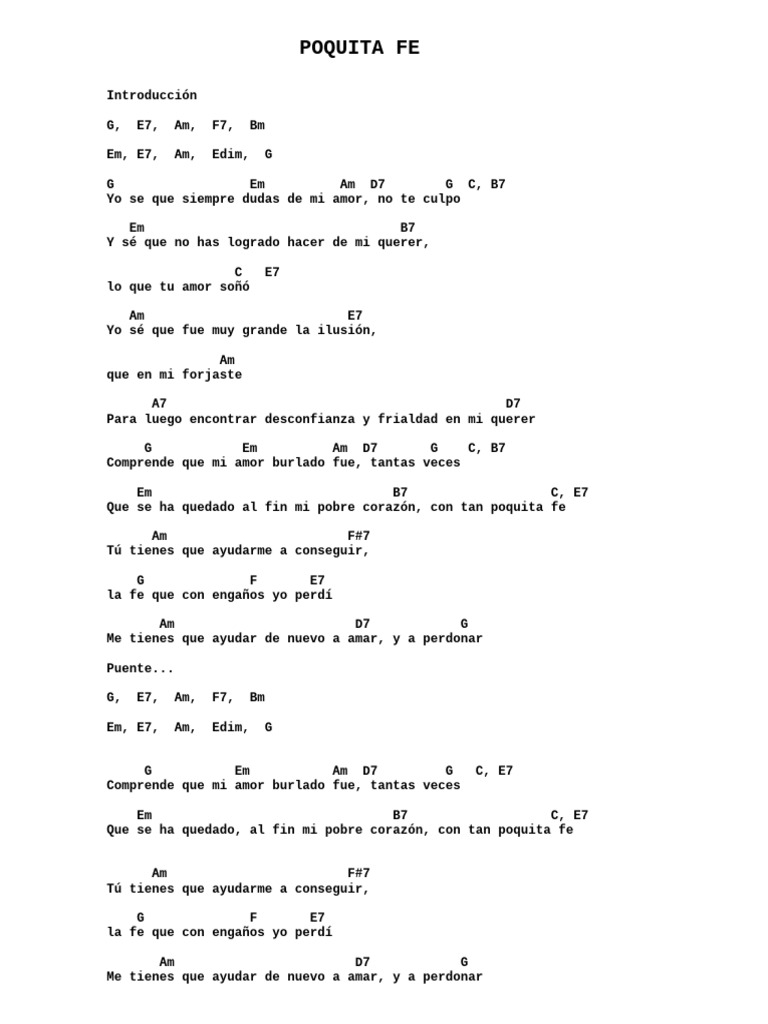 Poquita Fe: Letra y Significado | PDF