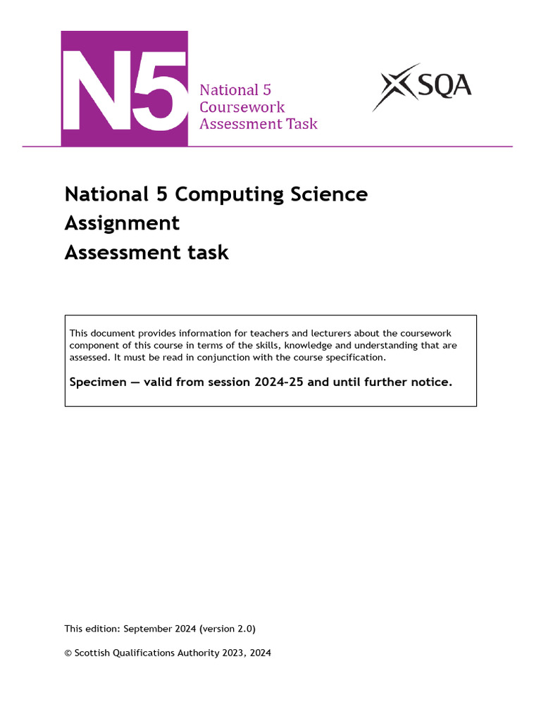 n5 Specimen Cat Computing Science | PDF | Computer Programming | Databases