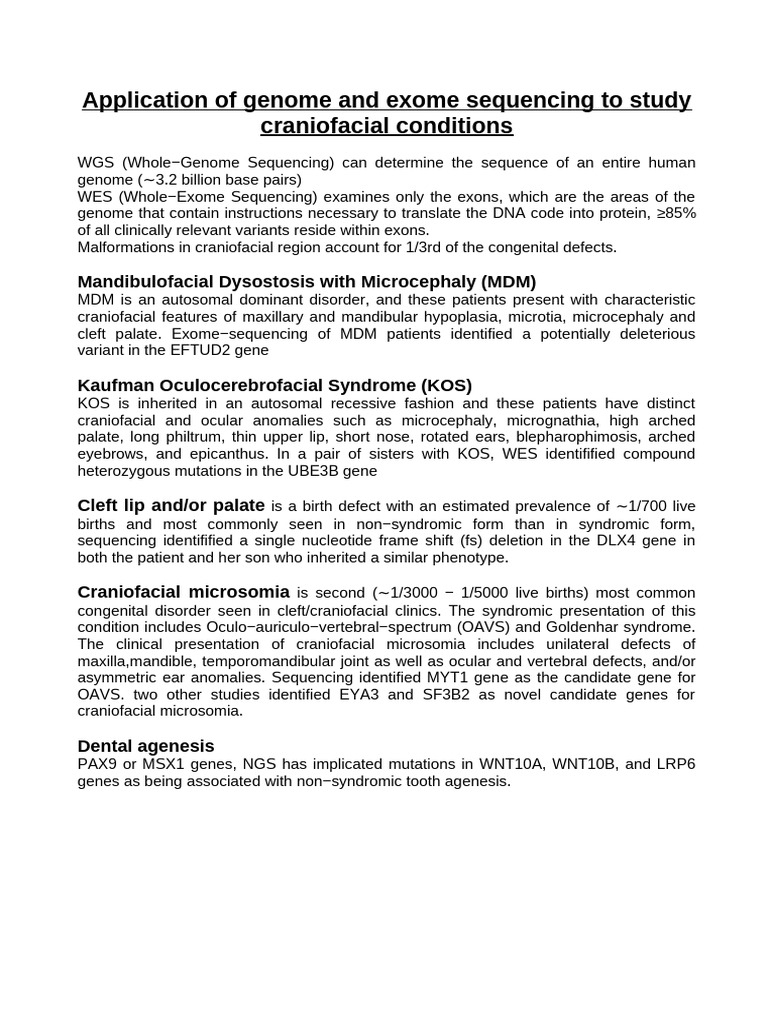 Application of Genome and Exome Sequencing To Stud | PDF | Genetics ...
