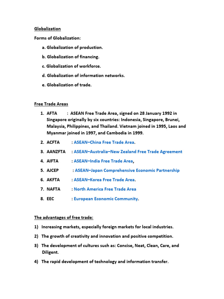 A Glance at Free Trade | PDF