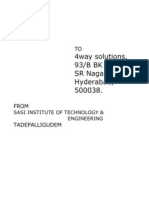 4way Solutions, 93/B BK Guda, SR Nagar, Hyderabad, 500038.: Sasi Institute of Technology & Engineering