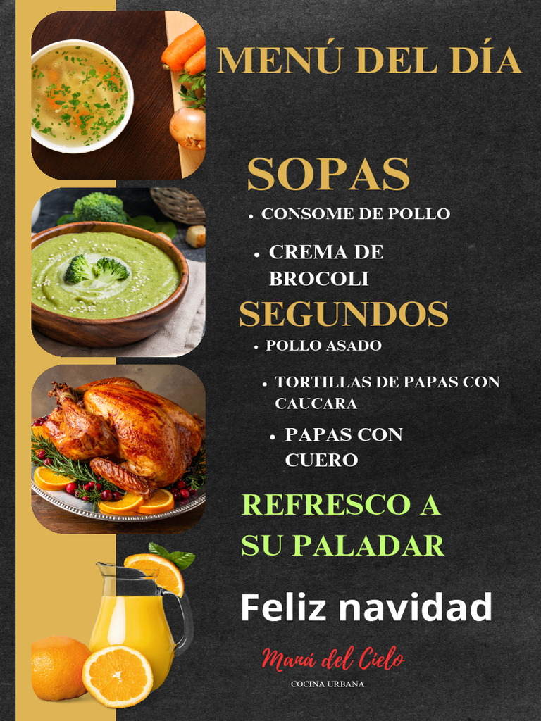 Menú del Día: Sopa y Platos Principales | PDF