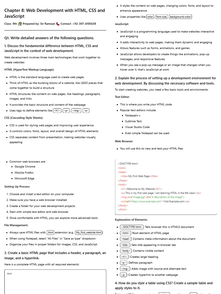 Web Development Basics: HTML, CSS, JavaScript | PDF | World Wide Web ...