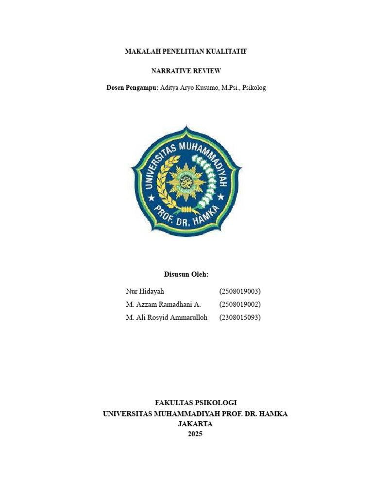 Pemahaman Narrative Review dalam Penelitian | PDF