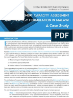 A Case Study: Procurement Capacity Assessment and Strategy Formulation in Malawi