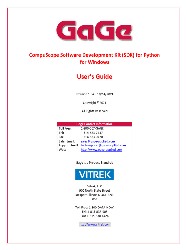 CompuScope Python SDK User Guide | PDF | Python (Programming Language ...