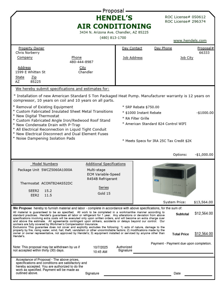 HVAC Installation Proposal Estimate | PDF | Building Automation ...