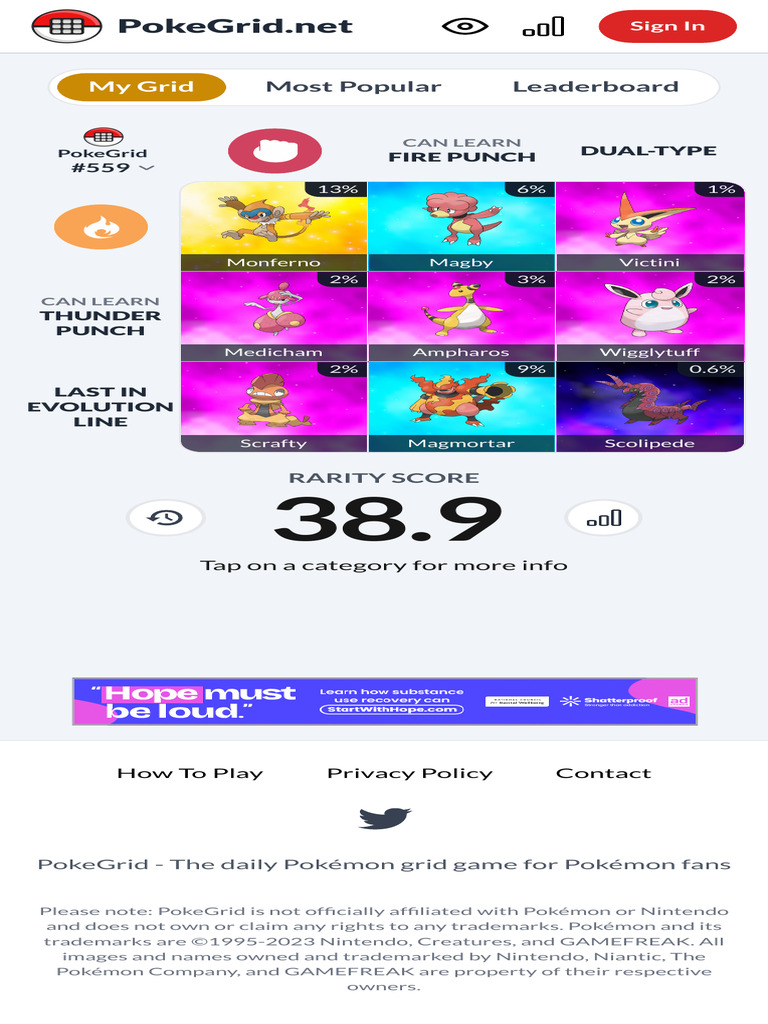 PokeGrid Pokemon Grid Game For Trivia and Sudoku Fans | PDF