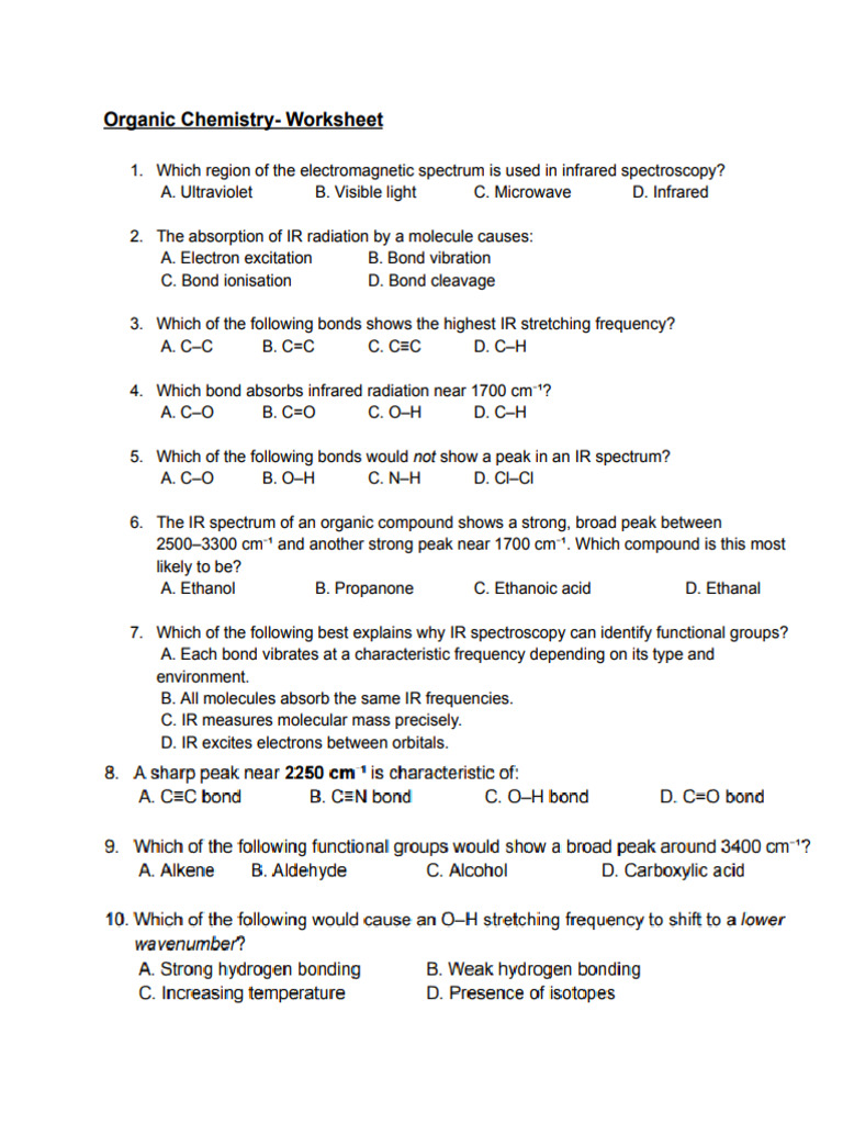 Chem Worksheet 1 | PDF