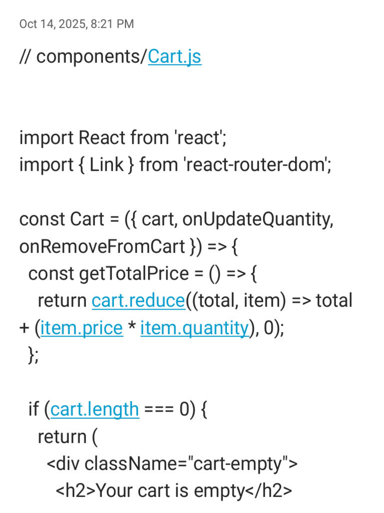 React Shopping Cart Component | PDF