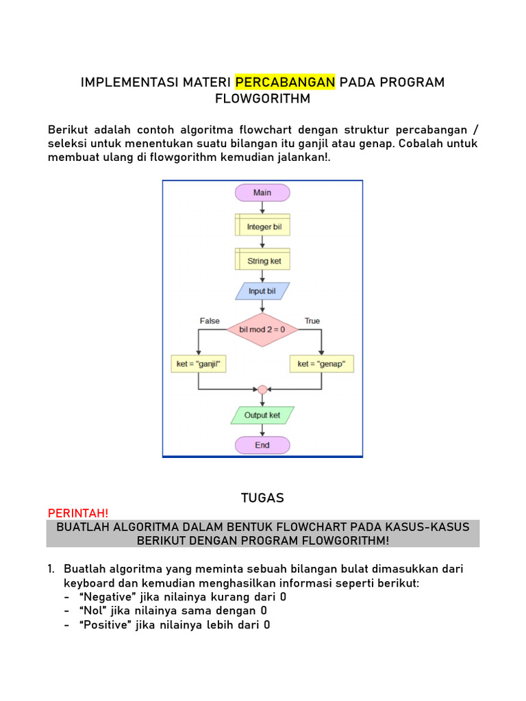 Soal Tugas Percabangan Flowgorithm | PDF