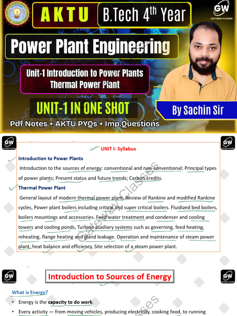 Power Plant Energy Sources Overview | PDF | Boiler | Steam
