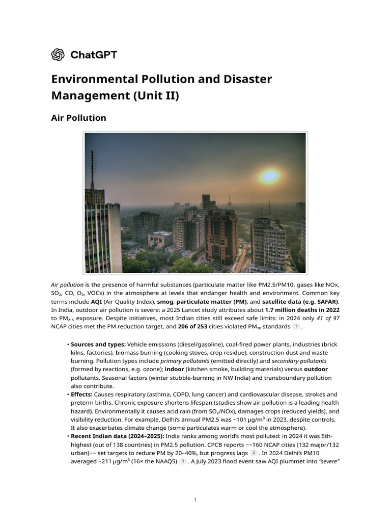 Air Pollution Crisis in India: Causes & Solutions | PDF | Air Pollution ...