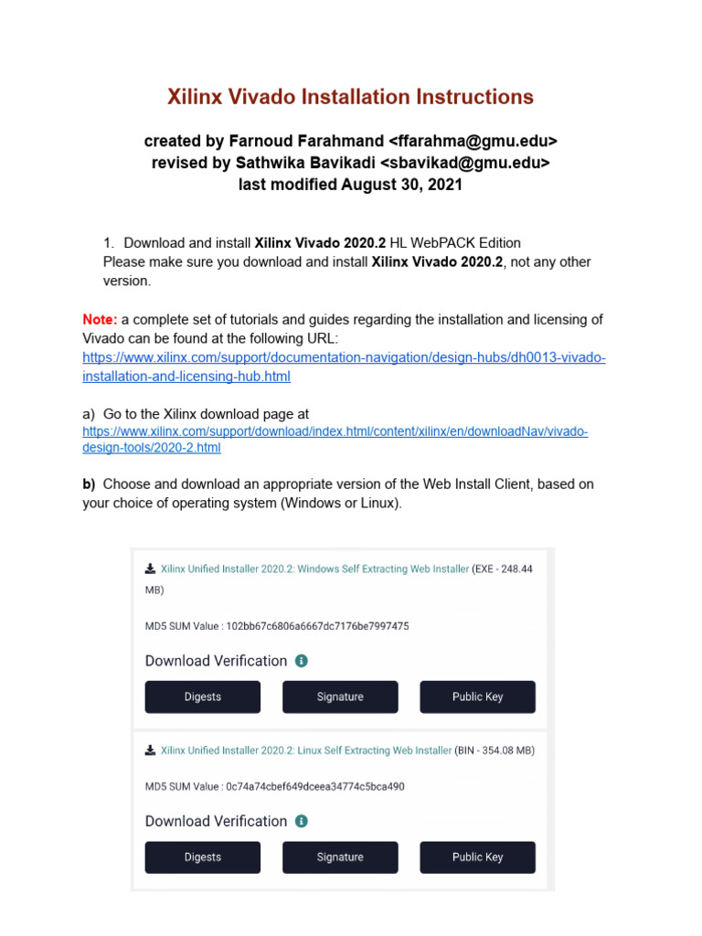 Xilinx Vivado 2020.2 Installation Guide | PDF | Computing Platforms ...