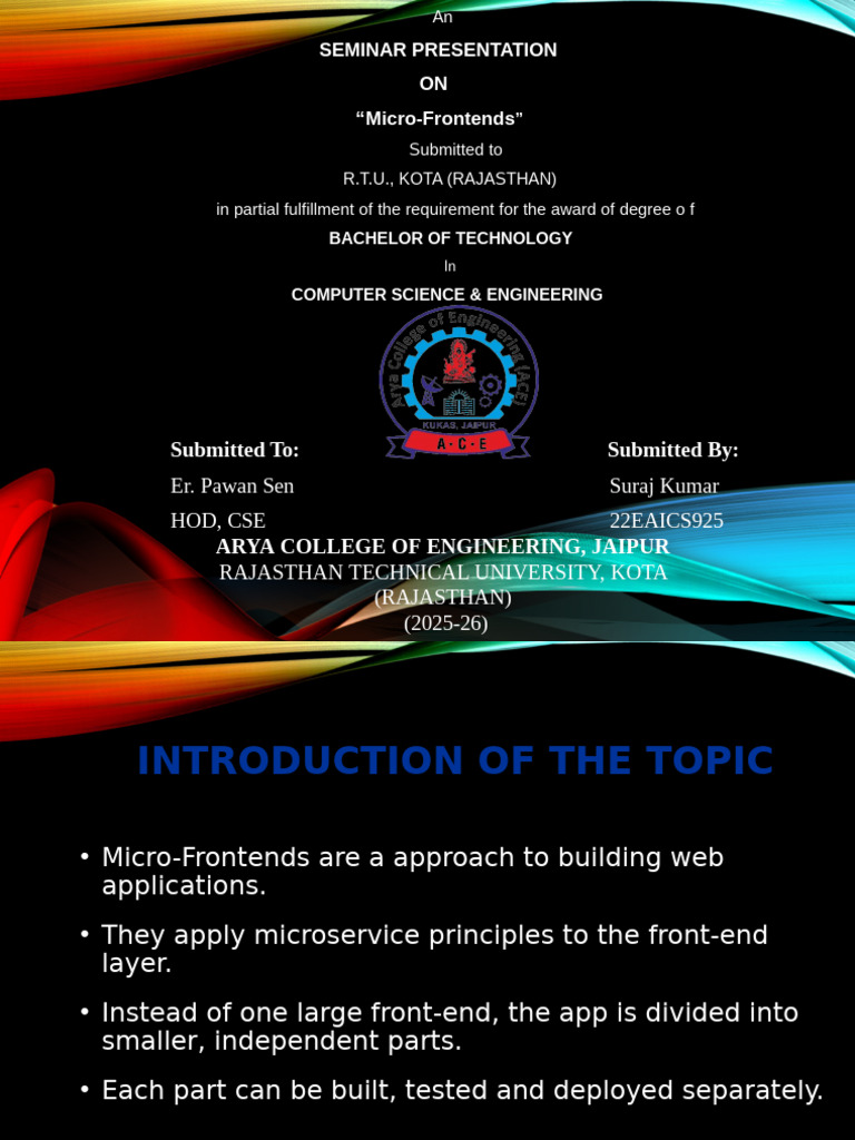 SurajKumar BTech MicroFrontends | PDF | Computer Science | Systems ...