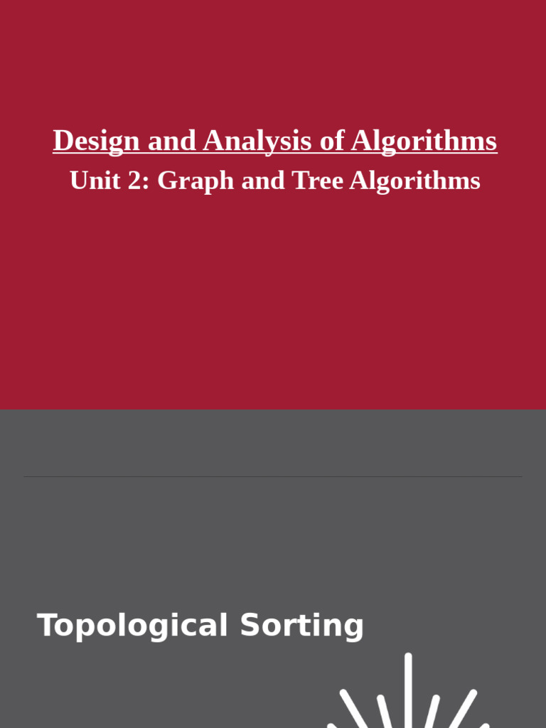 DAOA Unit-2 2 Topological Sorting | PDF | Vertex (Graph Theory ...