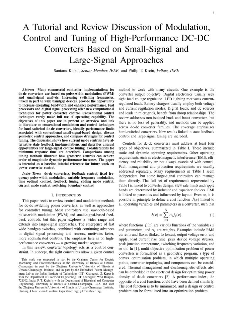 DC-DC Converter Control Techniques Review | PDF | Analog To Digital ...