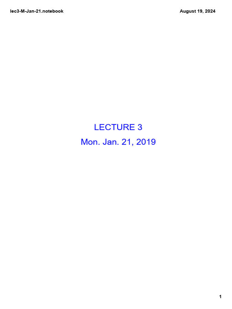 Lecture 3 | PDF
