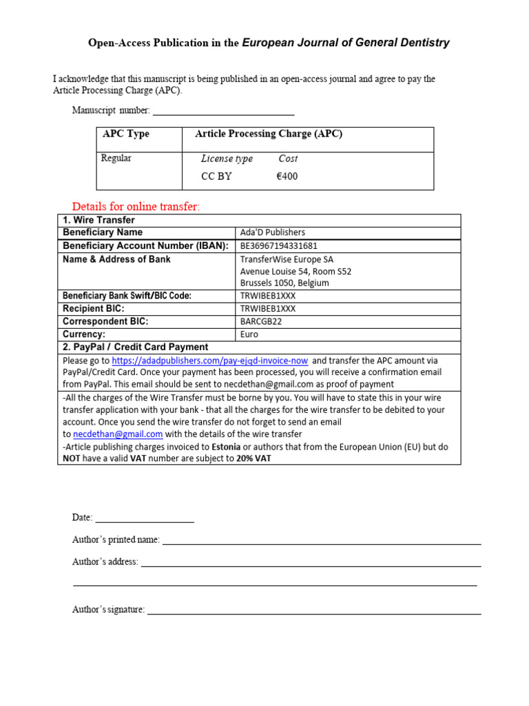 EJGD - Open Access Form | PDF