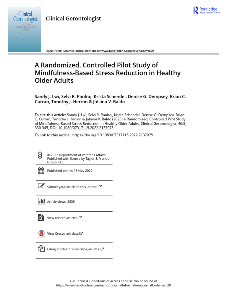 A Randomized Controlled Pilot Study of Mindfulness-Based Stress ...