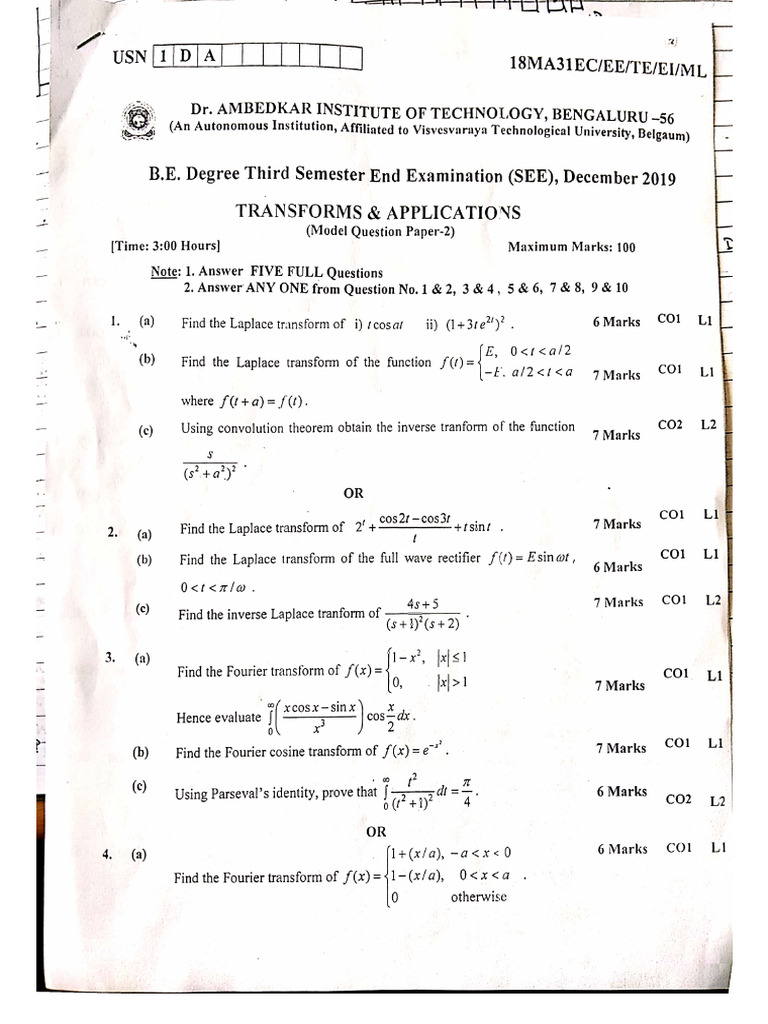 Maths Model Paper 1 | PDF