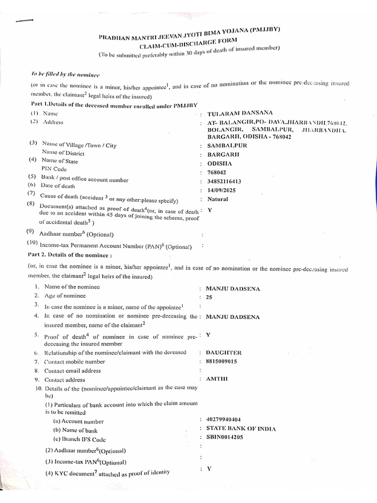 Tularam Form | PDF
