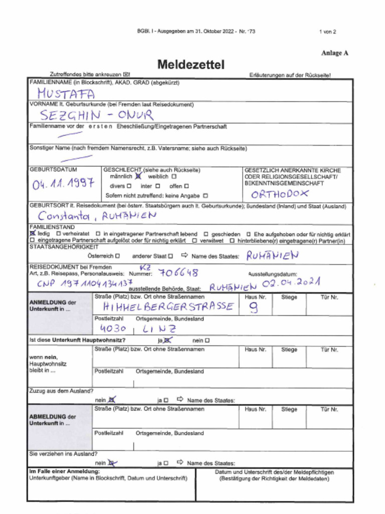 Melde Zettel | PDF