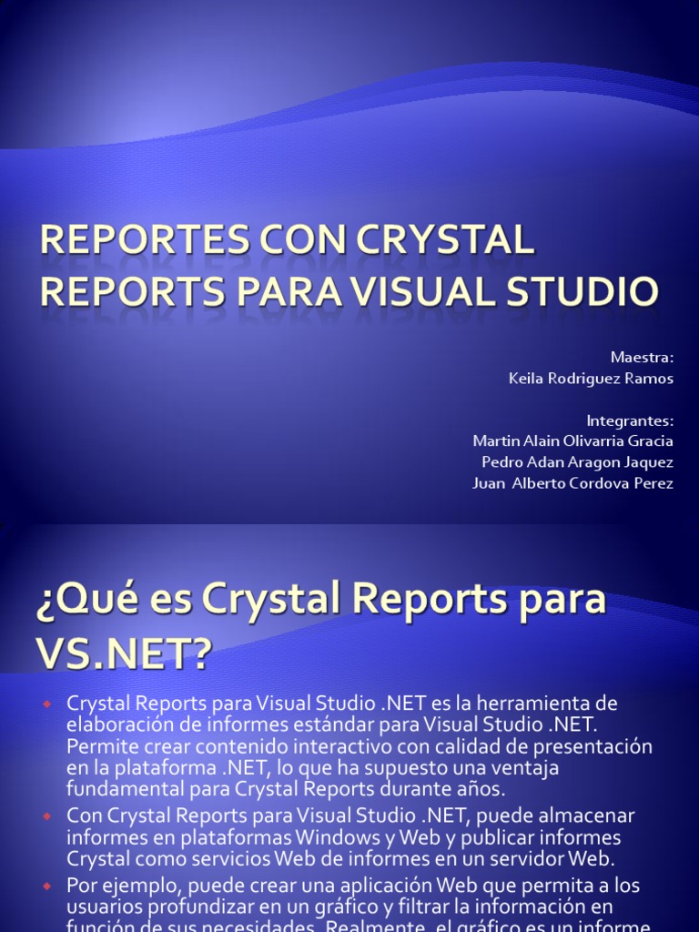 Informes con Crystal Reports en Visual Studio | PDF | Microsoft Visual ...