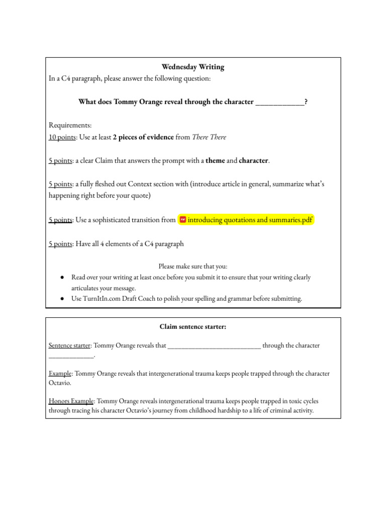 Character C4 Paragraph | PDF