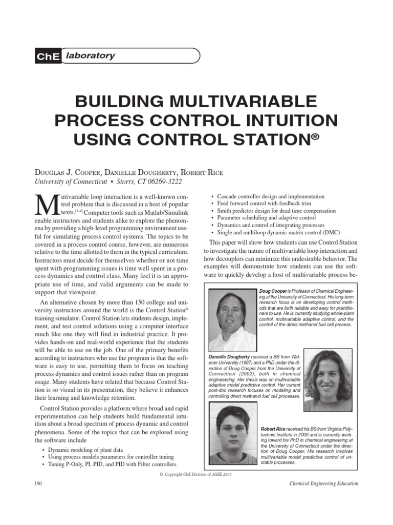 Multivariable Control with Control Station | PDF | Distillation ...