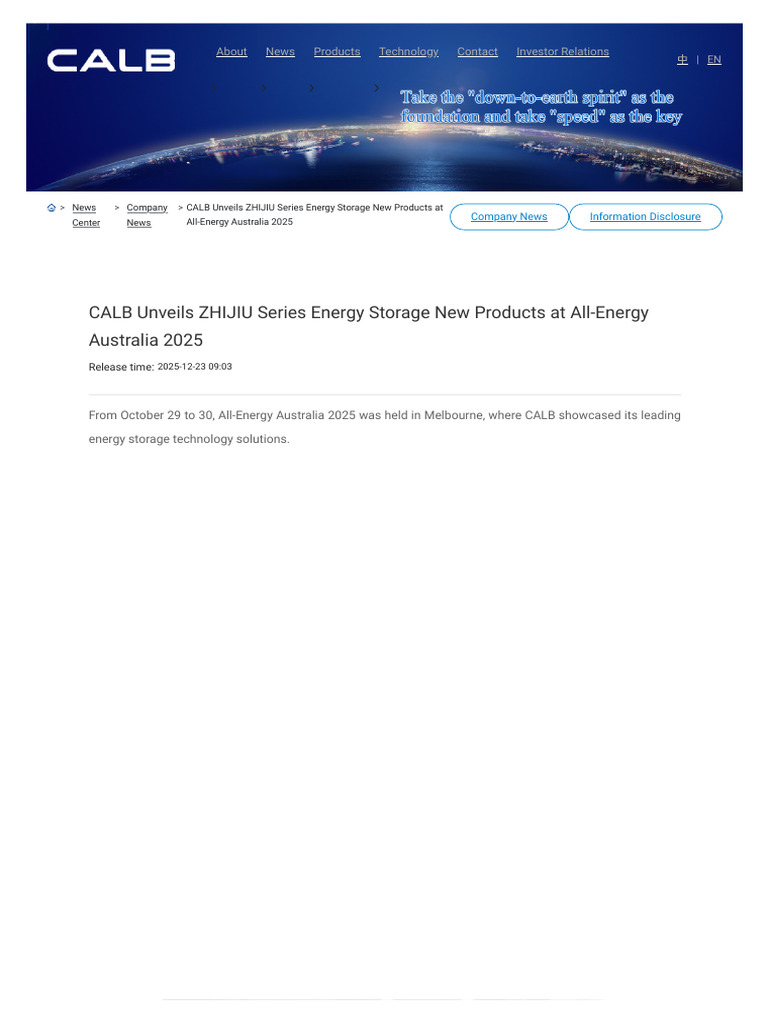 CALB Launches ZHIJIU Energy Storage Solutions | PDF | Energy Storage ...