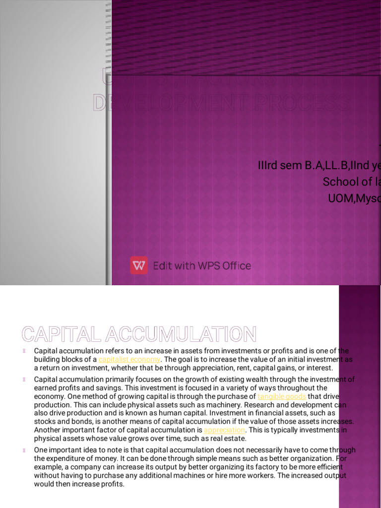 Understanding Capital Accumulation Factors | PDF | Economic Growth ...