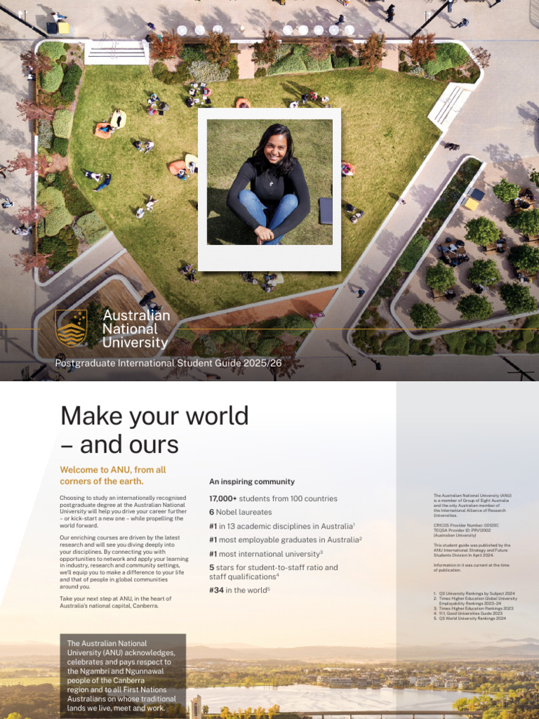 ANU Postgraduate International Guide 2025 | PDF | Academic Degree ...