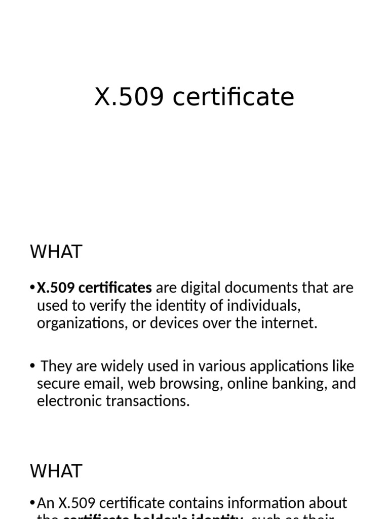 X.509 Certificate | PDF | Public Key Certificate | Public Key Cryptography