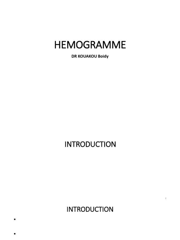 Guide Complet sur l'Hémogramme Médical | PDF | Examen médical | Sang