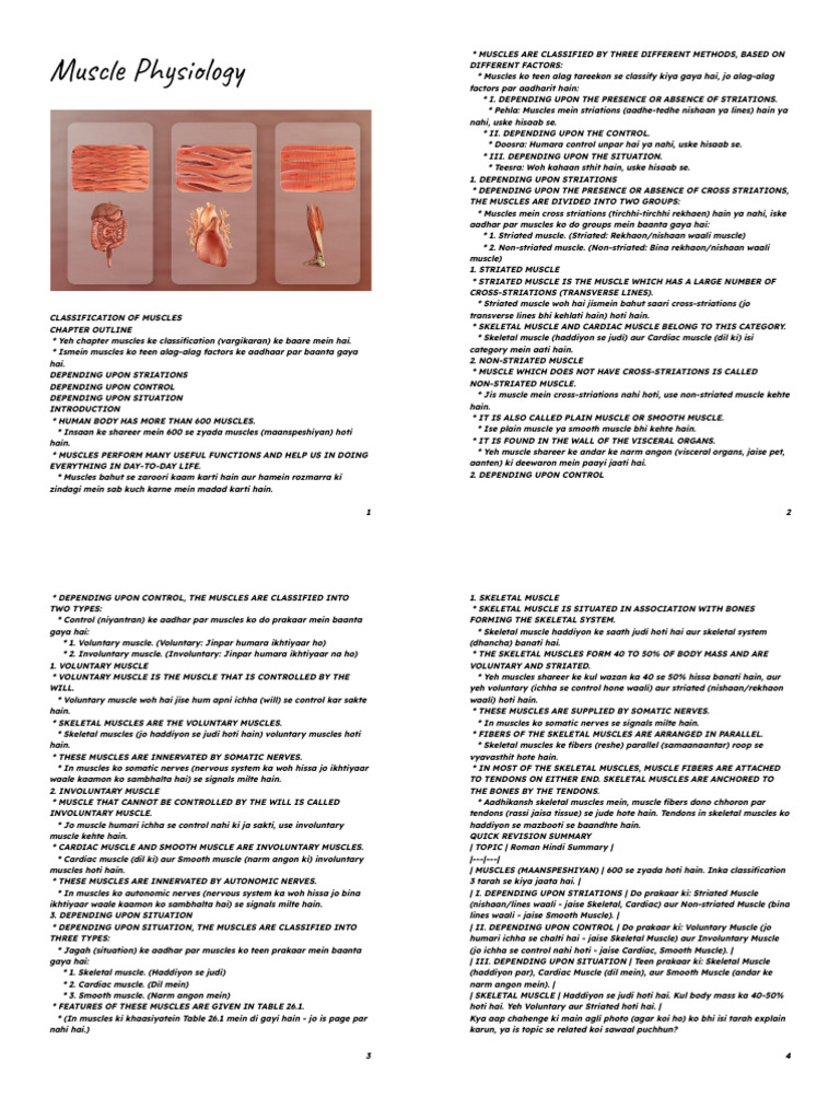 Muscles Physiology | PDF | Muscle | Muscle Contraction