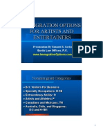 Immigration Options For Artists and Entertainers: Nonimmigrant Categories