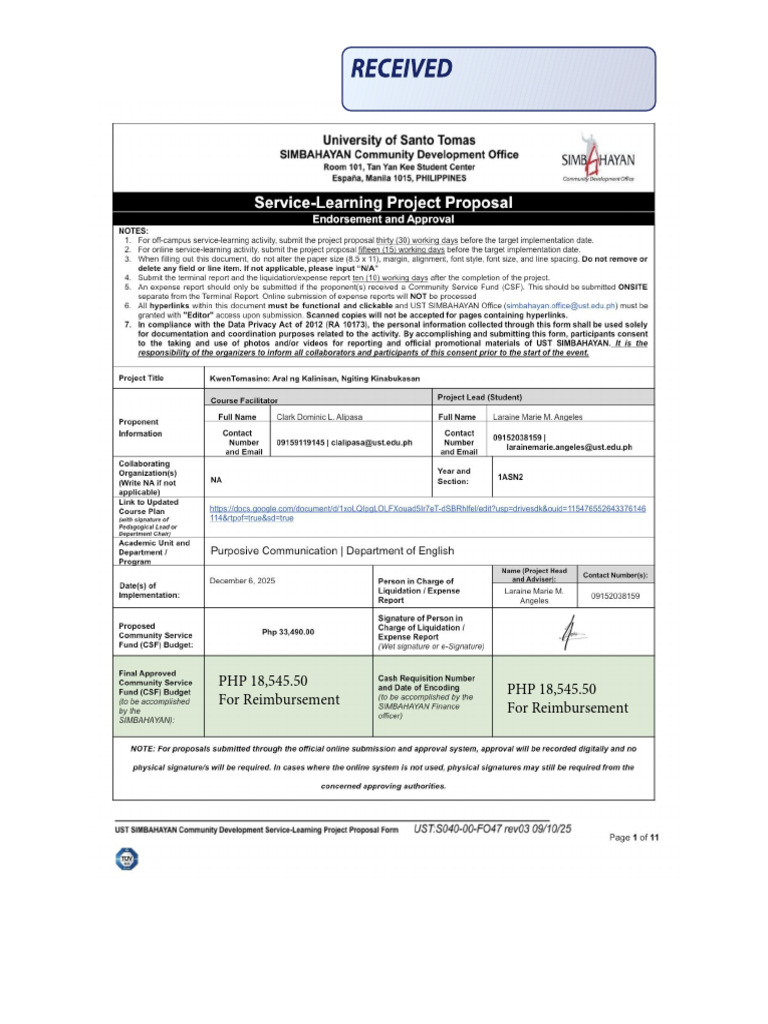 Community Service Project Budget Breakdown | PDF | Economies
