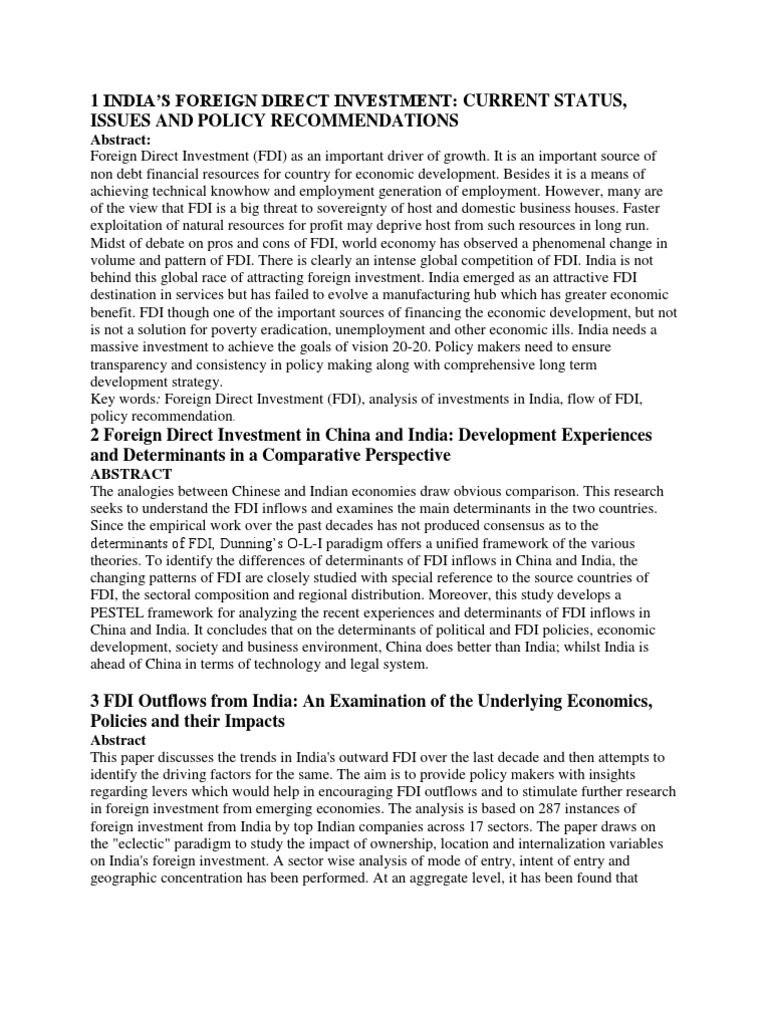 Direct investment picture