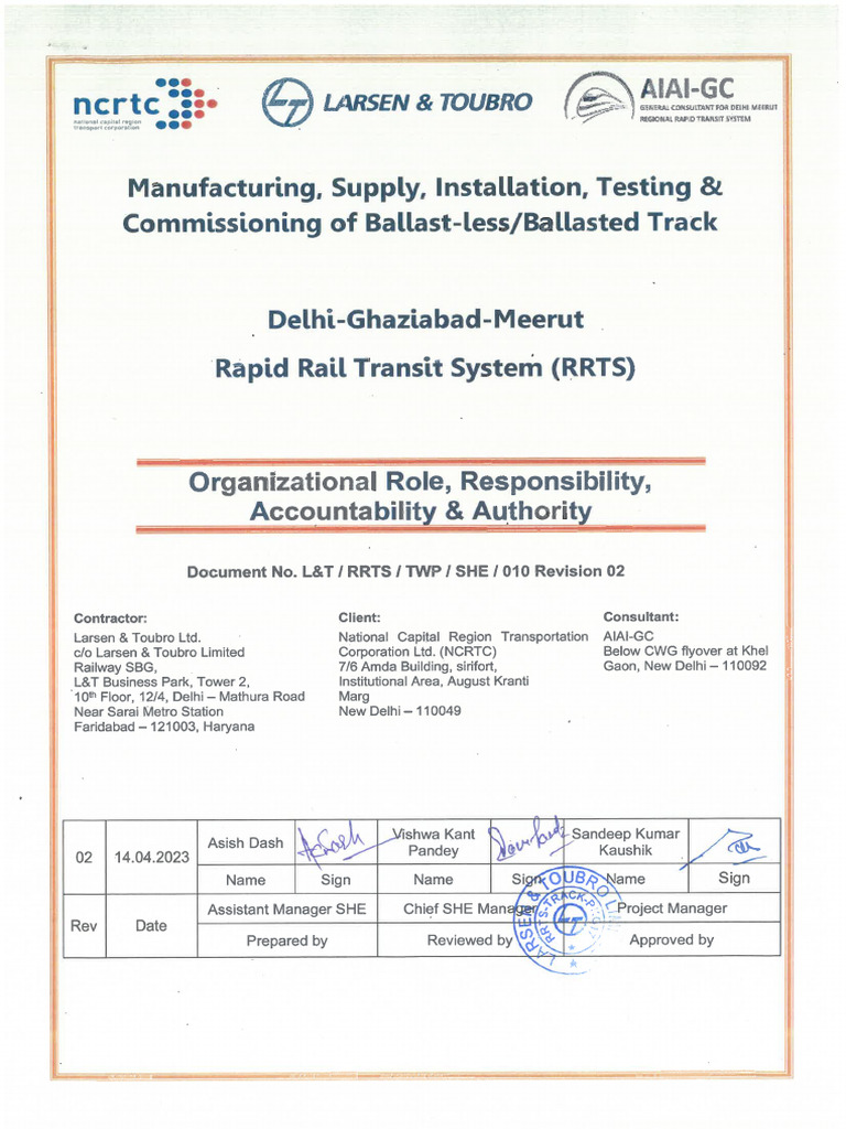 Roles, Responsibility, Authority & Accountability Rev-02 - 14.04.2023 | PDF