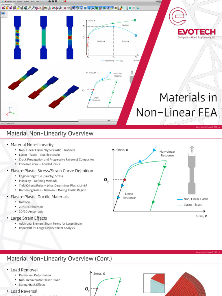 Non-Linear FEA Material Properties Guide | PDF | Deformation ...