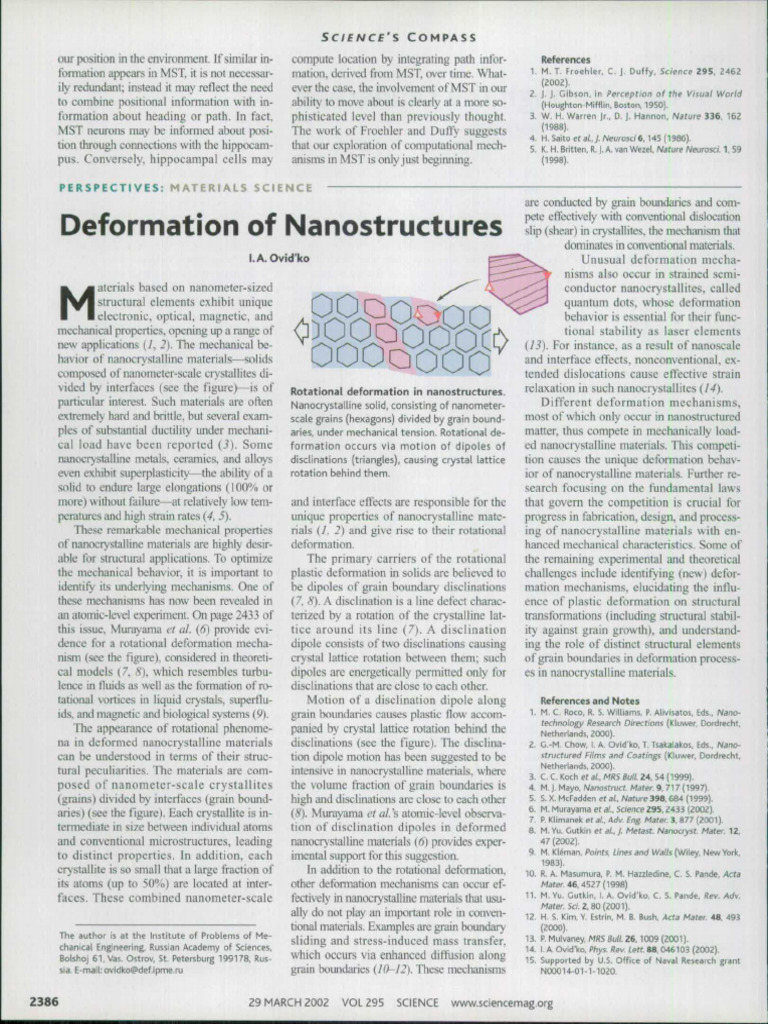 Deformation of Nanostructures. | PDF | Crystallite | Plasticity (Physics)