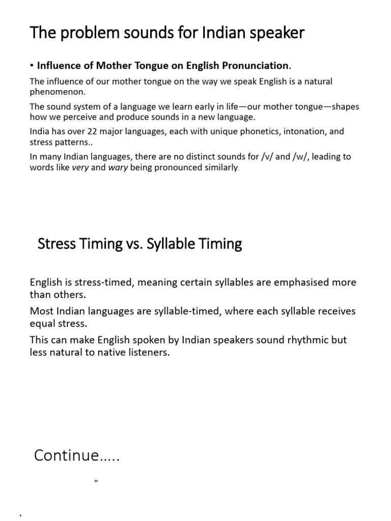 The Problem Sounds For Indian Speaker | PDF | Stress (Linguistics ...