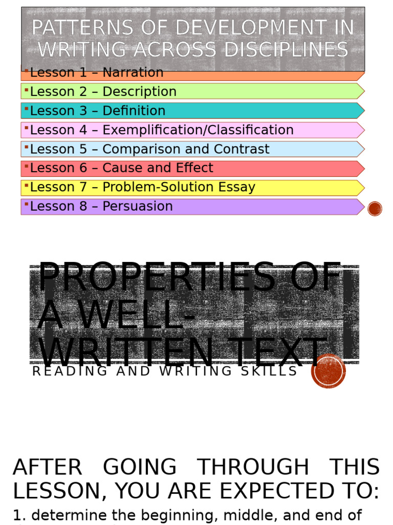 Writing Development Patterns Explained | PDF | Paragraph | Essays
