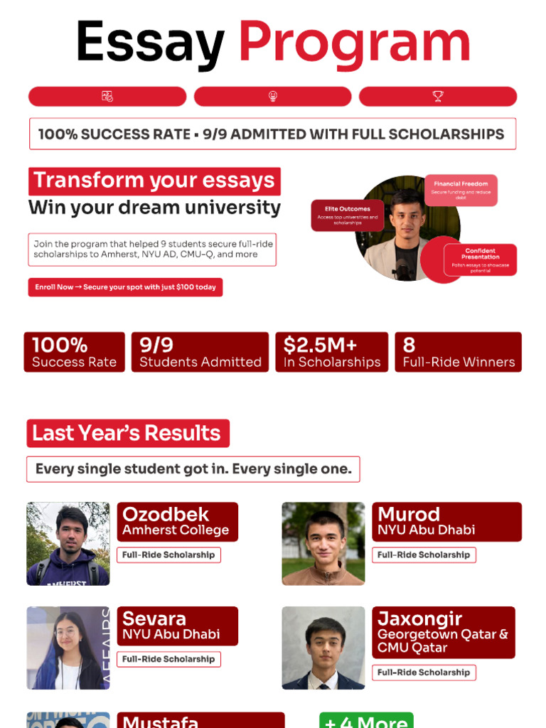 Essay Program 2025 Information Brochure | PDF