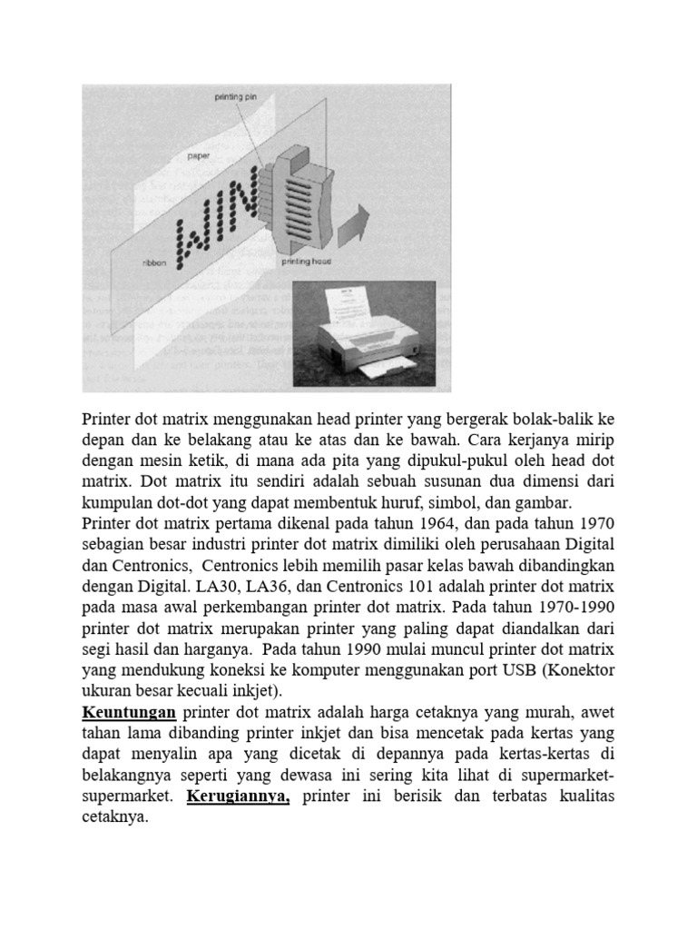 Sejarah dan Keunggulan Printer Dot Matrix | PDF