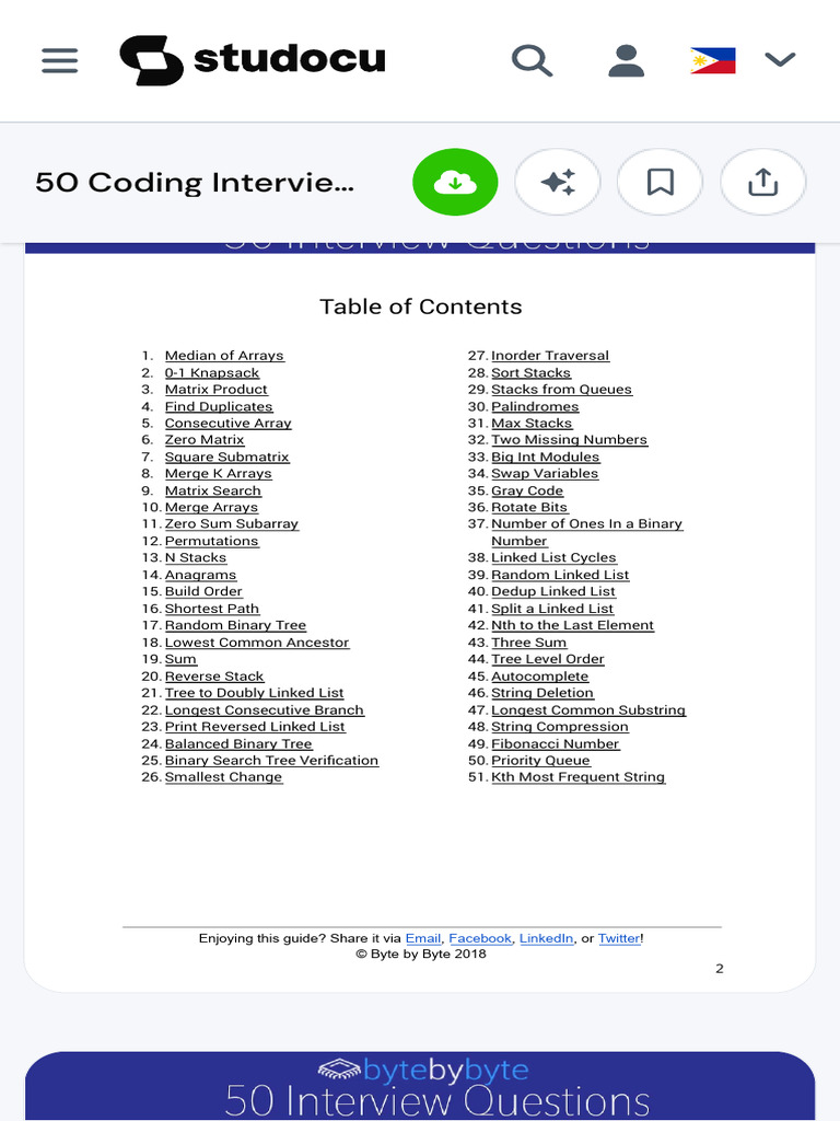 Coding Interview Problems Guide | PDF | Chess | Algorithms And Data ...